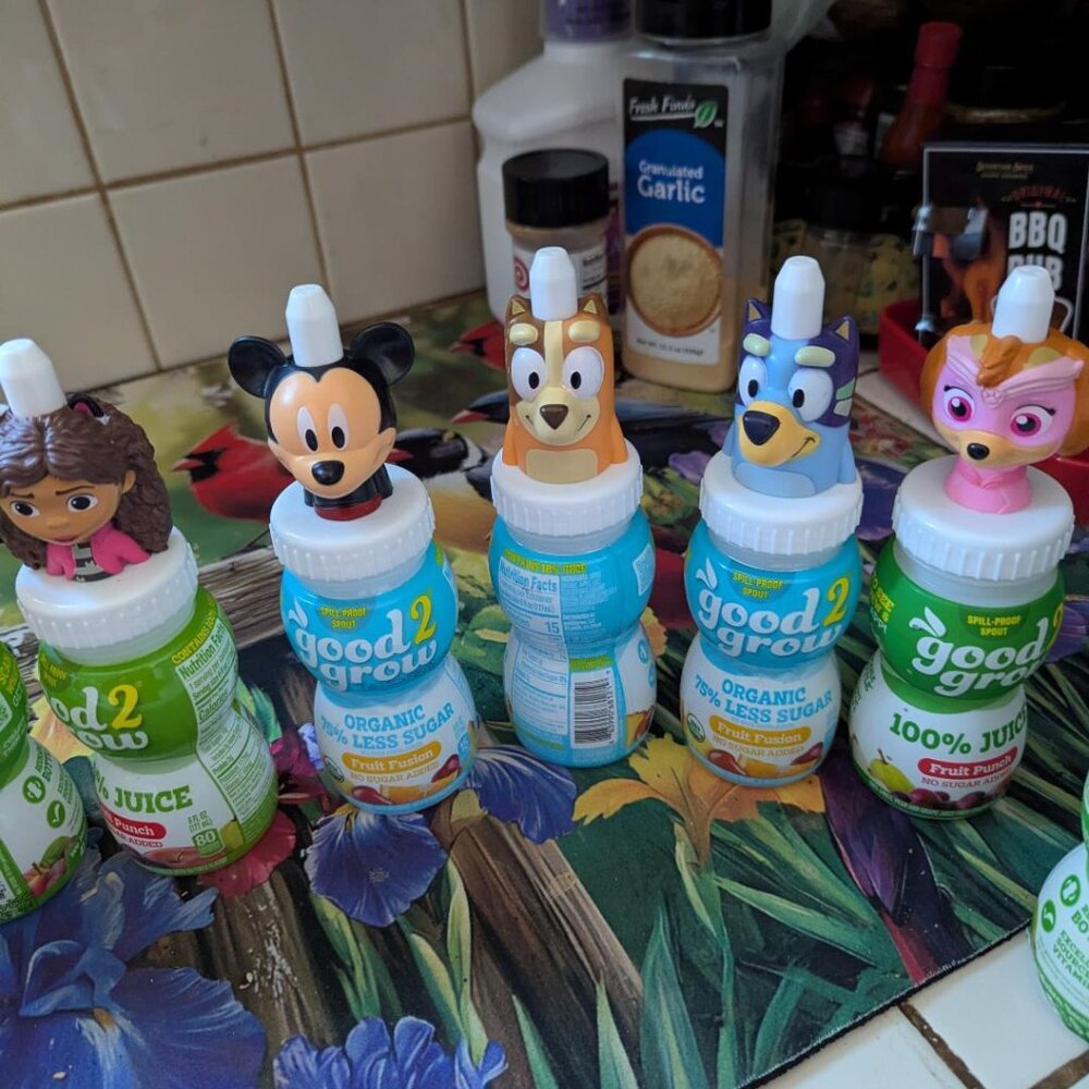 21 Good 2 Grow Juice Toppers & Bottles Various Characters plus 2 snackers - Picture 6 of 7
